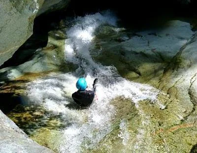 Toboggan dans le canyon de Caprie