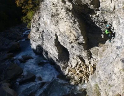 Retour via ferrata au dessus de l'ubaye